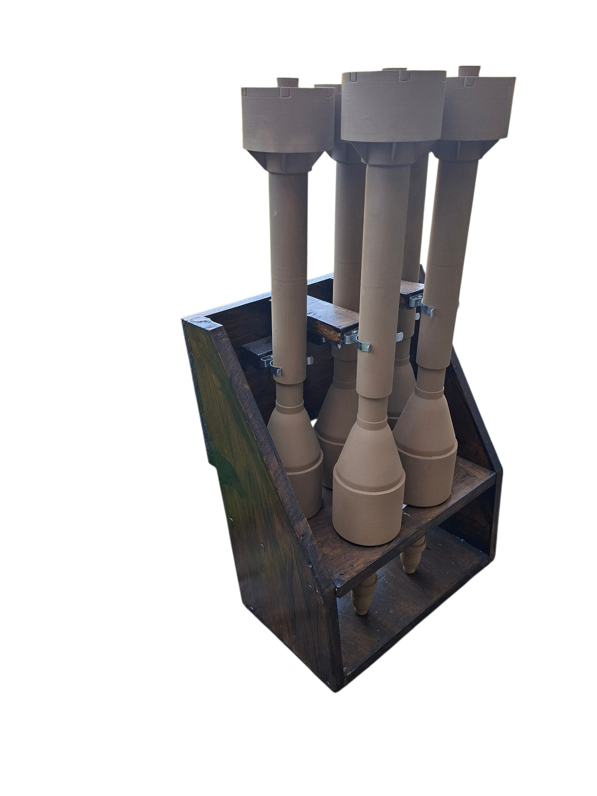 Duitse Panzerscherck rocket met houten draagstel