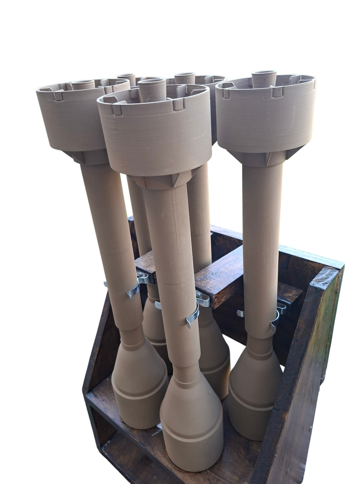 Duitse Panzerscherck rocket met houten draagstel